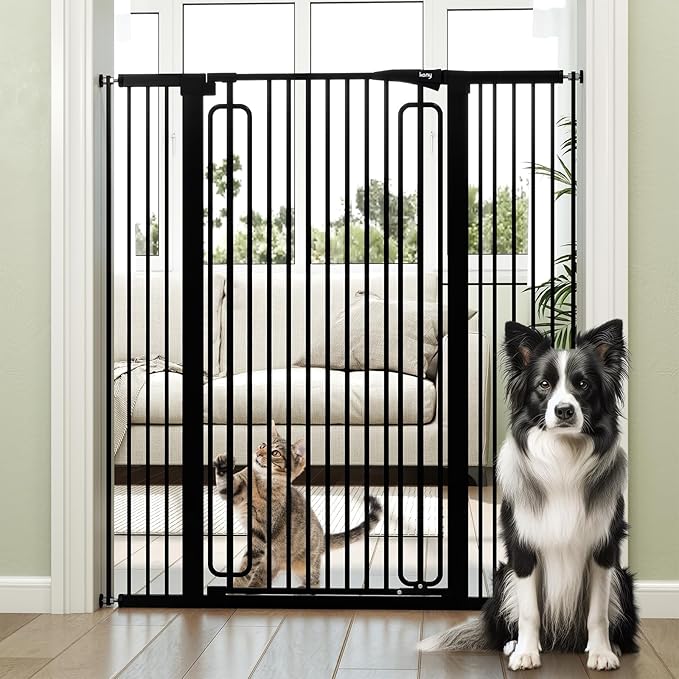 keny 51" Extra Tall Pet Gate, 29.7"-46" Wide Adjustable Cat Gate by keny