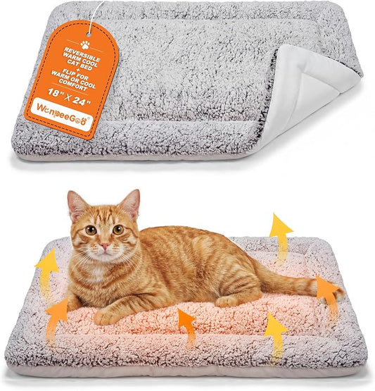 Self Warming Cat Bed, Reversible Warming Cooling Cat Bed, Winter Warm Cats Pad by WanpeeGoo