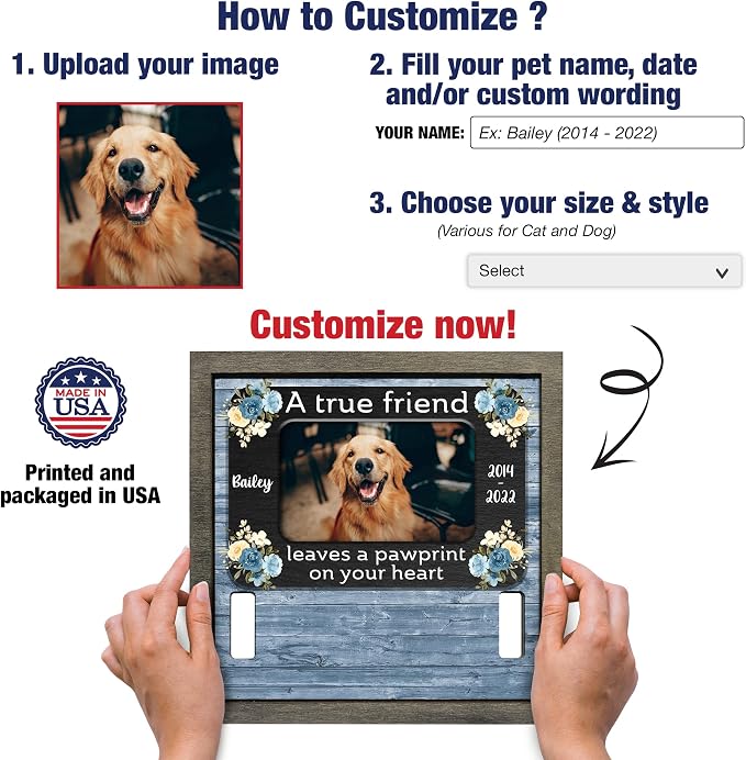 Dog Memorial Gifts Personalized Loss Of Pet Dog Memorial Picture Frame Pet Loss - Image 2