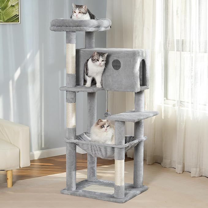 54" Cat Tree with Big Hammock 21x17” XL Cat Tower with Scratching Posts - Image 7