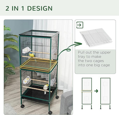 PawHut Large Bird Cage with 1.7 ft. Width - Image 3