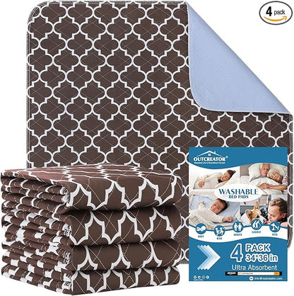 OUTCREATOR® Washable Bed Pads 34" x 36", Incontinence Mattress Protector by OUTCREATOR