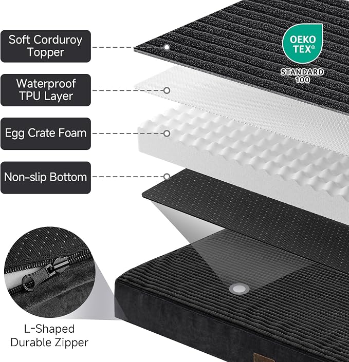 OhGeni Orthopedic Waterproof Top Surface & Machine Washable Dog Bed - Image 4