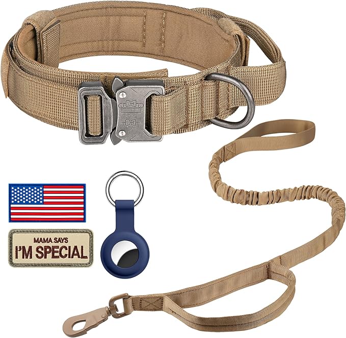 DAGANXI Tactical Dog Collar Leash Set, Adjustable Military Training Nylon Dog by DAGANXI