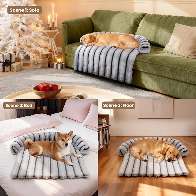 Large Dog Couch Bed, Fluffy Washable Couch Protector - Image 3