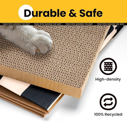 Cardboard Cat House with Scratch Pad & Catnip, Cat Play Scratching House - Image 2