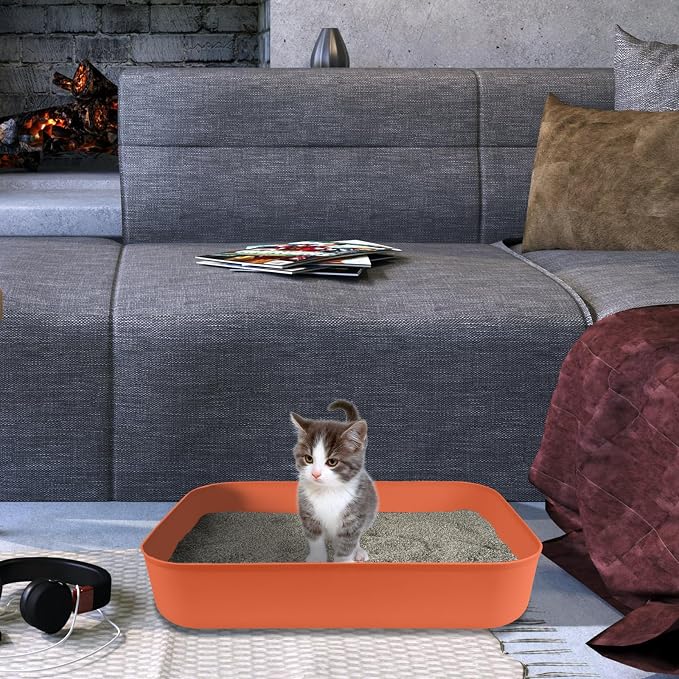 Small Litter Box, Plastic Kitten Litter Box, 13.9 x 9.8 x 3 Inch Open Litter Box - Image 7