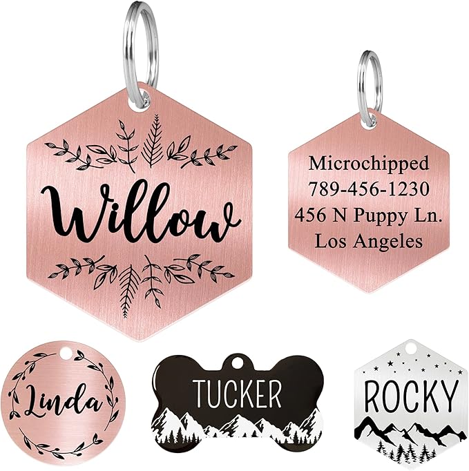 Ultra Joys Stainless Steel Pet ID Dog Name Tag by UltraJoys