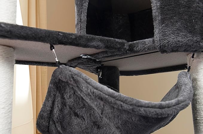 YUNIQUE Cat Tree with Cat Condo and Big Hammock - Image 7