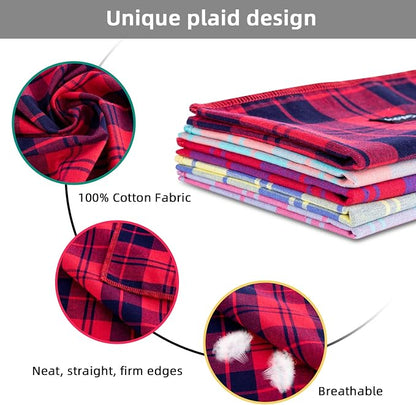 Dog Bandanas XLarge-5PCS Birthday Gift Puppy Bandana Vibrant Color Plaid - Image 3