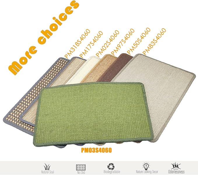Cat Scratcher Mat, 23.6x15.7inch Natural Sisal Cat Scratchers - Image 5