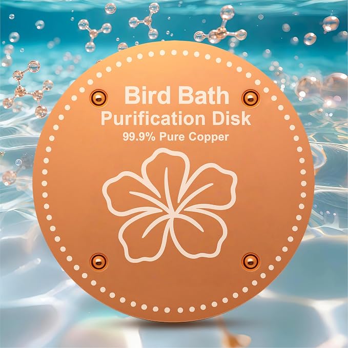 Bird Bath Purification Disk Pure Copper Outside Winter Solar Power Birdbath by OICEME