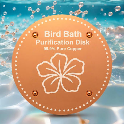 Bird Bath Purification Disk Pure Copper Outside Winter Solar Power Birdbath by OICEME