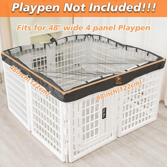 PJYuCien Dog Playpen Mesh Top Cover, Fits 24 Inch 8 Panels Regular Square - Image 2