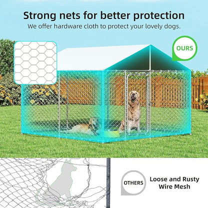 7.8'x7.8' Large Outdoor Dog Kennel, Heavy Duty Dog Enclosure - Image 2
