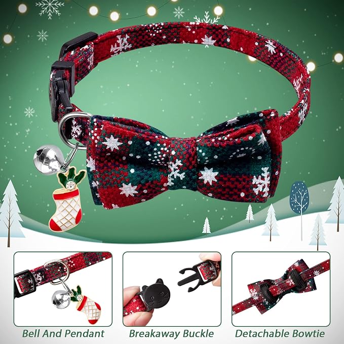 LLHK 4 Pack Christmas Cat Collars - Image 3