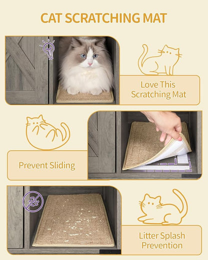 Cat Litter Box Enclosure, Hidden Litter Box Cabinet Furniture - Image 8