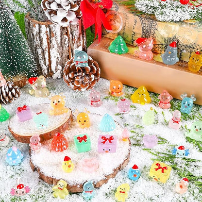 DIYDEC 40PCS Mini Christmas Luminous Figurines 40 Styles Christmas Resin - Image 4