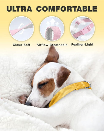 Dynmeow Soft and Breathable Cotton Dog Collar, Durable Adjustable Heavy-Duty - Image 3