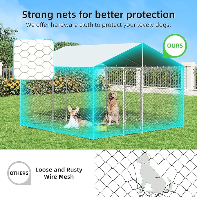 10x10 FT Outdoor Dog Kennel Outside - Image 2