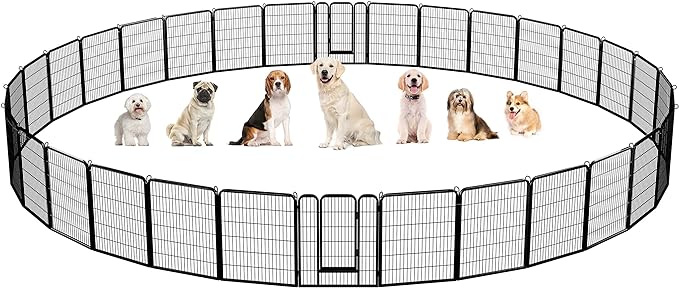 Yaheetech Dog Playpen Outdoor, 40 inch 32 Panels Dog Pen Indoor Heavy Duty by Yaheetech