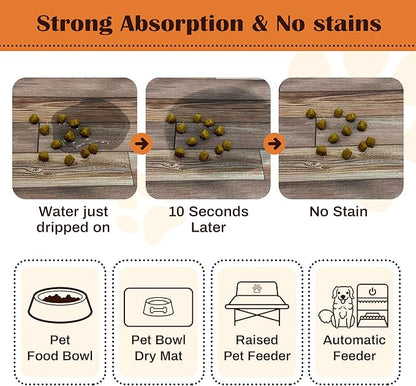 Pet Feeding Mat for Floors Waterproof Dog Mat for Food and Water Absorbent - Image 2