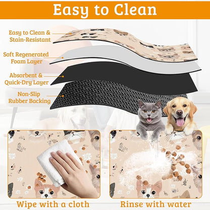 Pet Feeding Mat, Pet Photo Absorbent Dog Cat Food Mat Dog Mat - Image 5