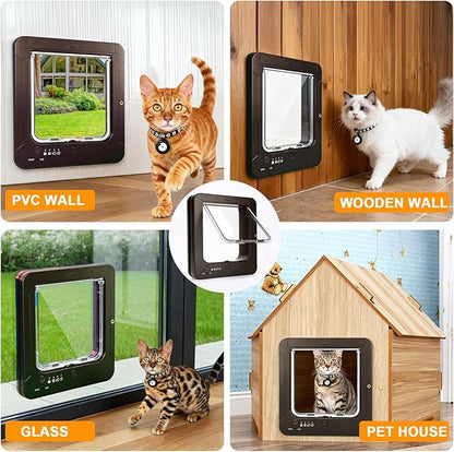 Smart Cat Door with 3 Collar Sensor, RFID Cat Door Collar Activated with Remote - Image 6