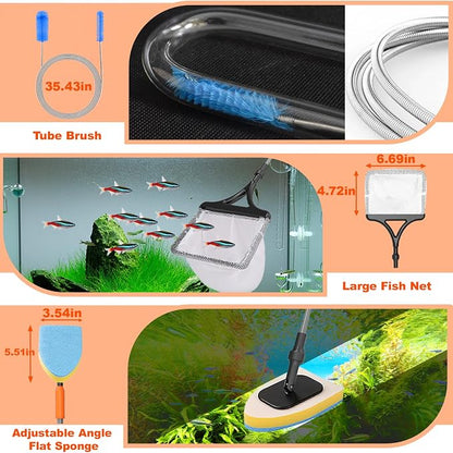 SEAOURA 7-in-1 Aquarium Cleaning Tool, Fish Tank Cleaner - Image 6