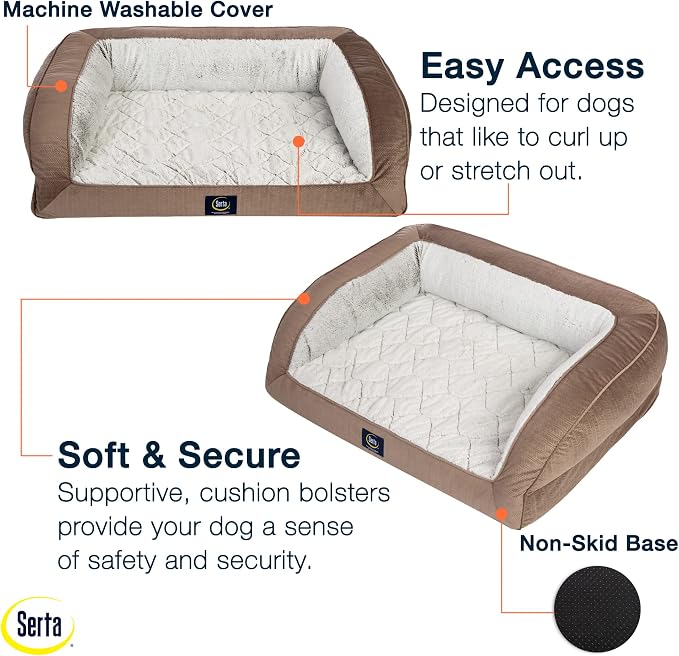 Serta Orthopedic Quilted Couch Dog Bed - Image 3