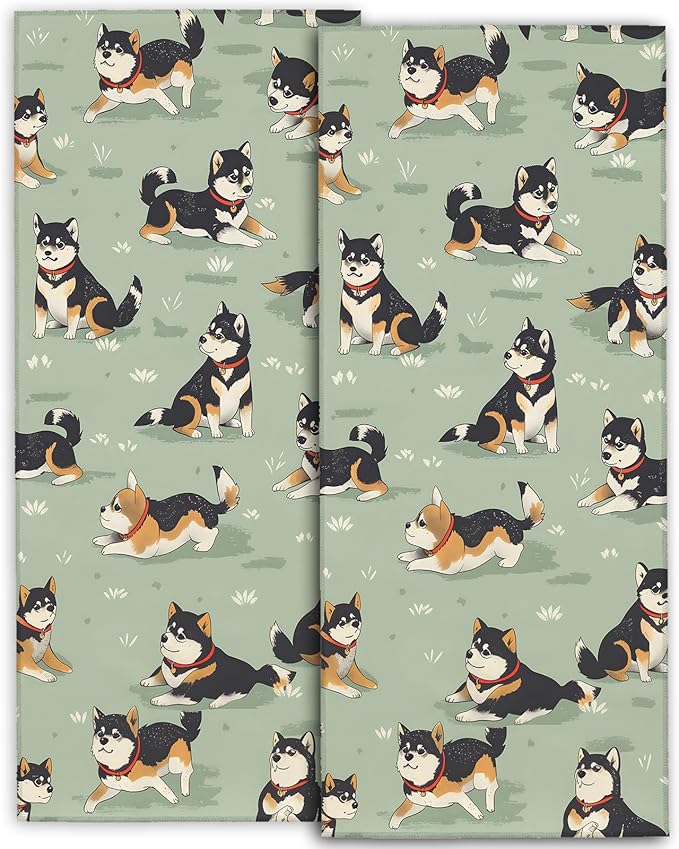 Cute Shiba Inu Hand Towels by amepay