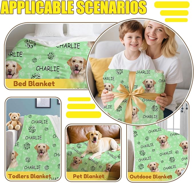 Personalized Paw Print Dog Blanket - Image 6