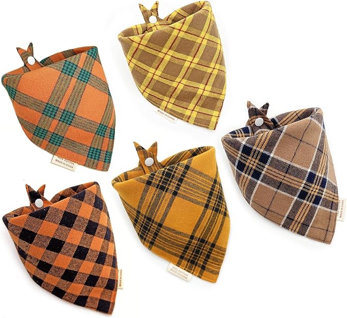 5PCS Dog Bandanas with Button by Unknown
