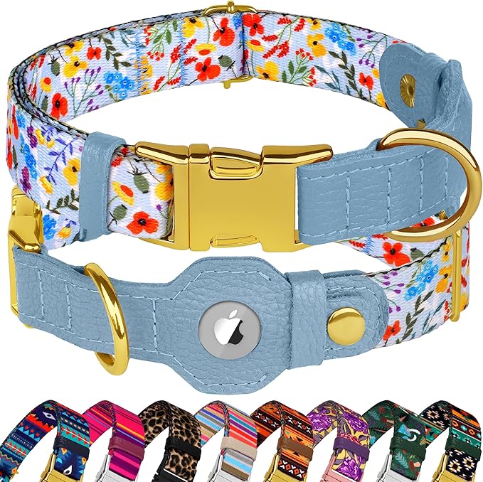 AirTag Dog Collar for Small Medium Large Breed by BUDKAS