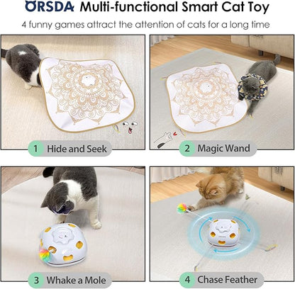 ORSDA Cat Toys for Indoor Cats, 4 in 1 Interactive Cat Toys, Automatic Cat Toy - Image 2