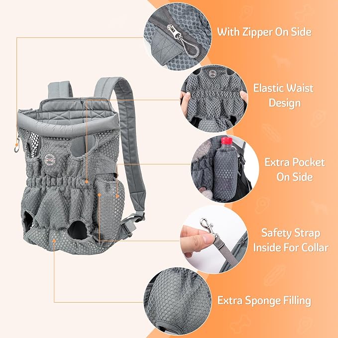 Dog Carrier Backpack, Pet Front Carrier Backpack Legs Out Dog Chest Carrier - Image 3