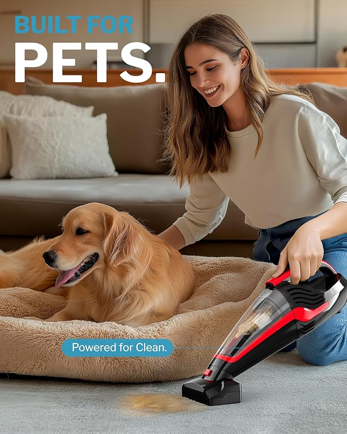 Pet Hair Handheld Vacuum Cordless, Car Vacuum Rechargeable - Image 2