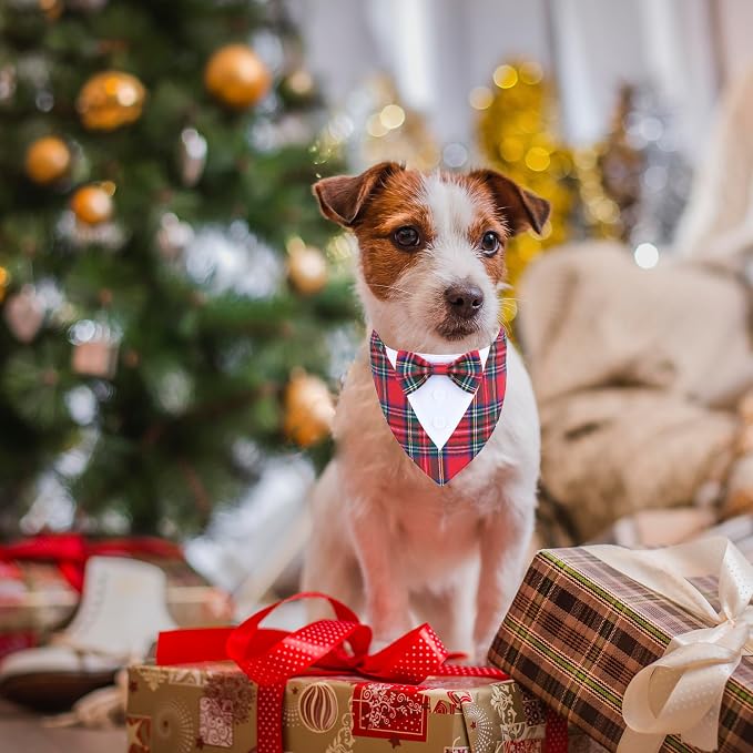 ADOGGYGO Christmas Dog Tuxedo Bandana, Adjustable Christmas Costume - Image 2