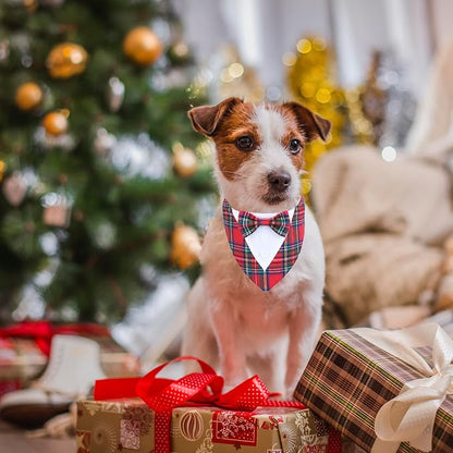 ADOGGYGO Christmas Dog Tuxedo Bandana, Adjustable Christmas Costume - Image 2