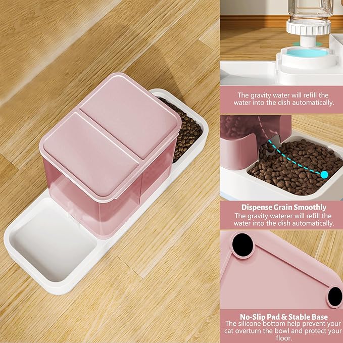 Yummy Sam Automatic Small Pet Feeder and Water Dispenser, 2 in 1 Gravity Cat - Image 4