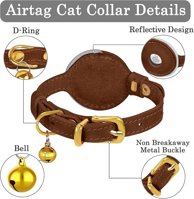OOPSDOGGY Reflective Leather AirTag Cat Collar - Image 6