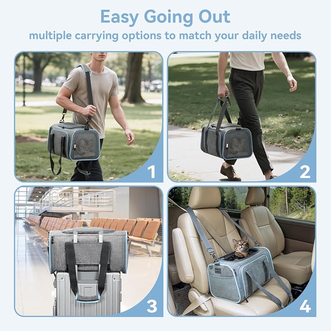 Petsfit Small Cat Carrier Soft Airline Approved Expandable Carrier - Image 3