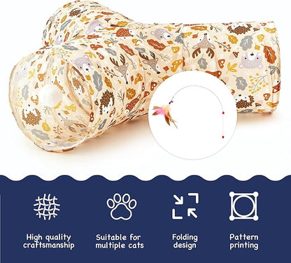 Tempcore Pet Cat Tunnel Tube Cat Toys 3 Way Collapsible, Cat Tunnels - Image 7