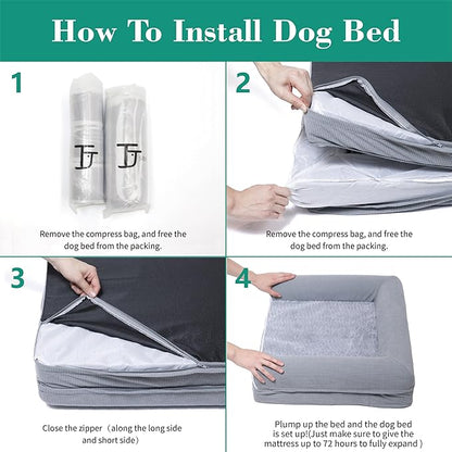 Orthopedic Dog Beds for Large Dogs, Waterproof Lined Egg Crate Foam Pet Bed Mat - Image 6