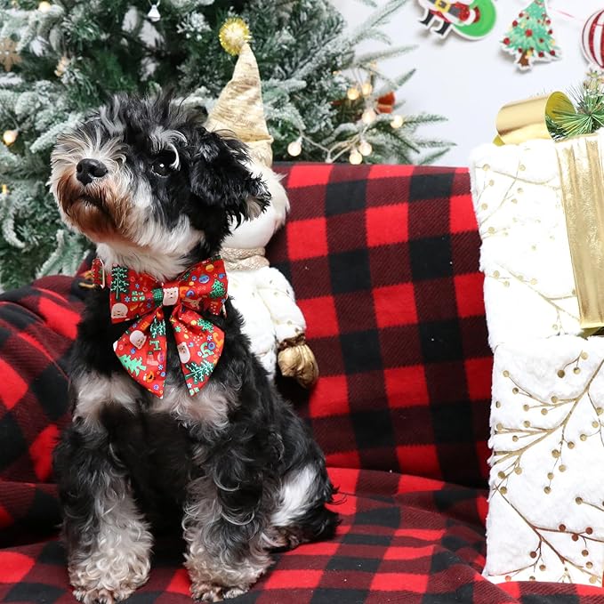 Christmas Dog Collar with Bow Tie, Christmas Collar - Image 4