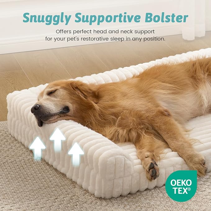 Cute Dog Bed, Faux Rabbit Fur Orthopedic Foam Dog Bed - Image 5