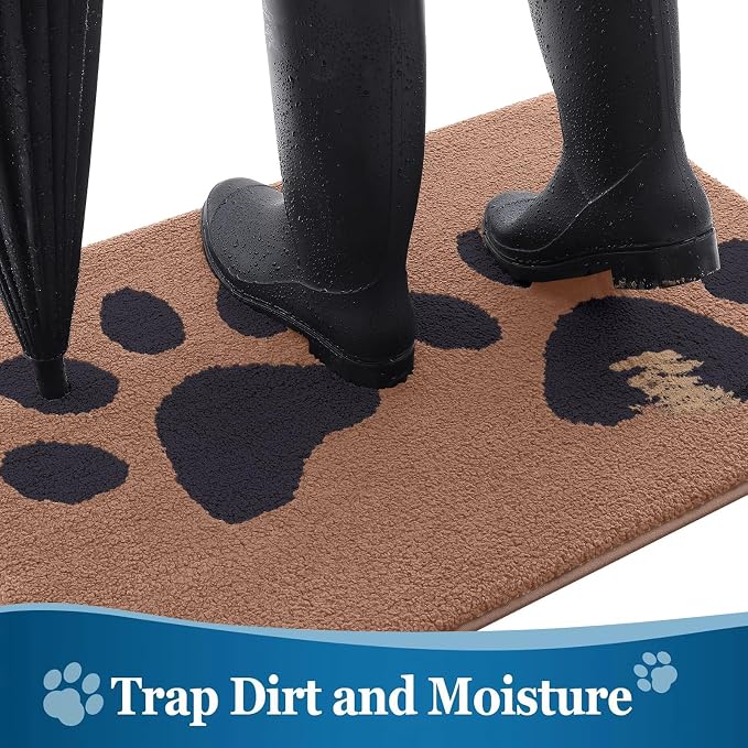Buganda Dog Door Mat for Muddy Paws, Absorbent Dirt Trapper Washable Indoor - Image 3