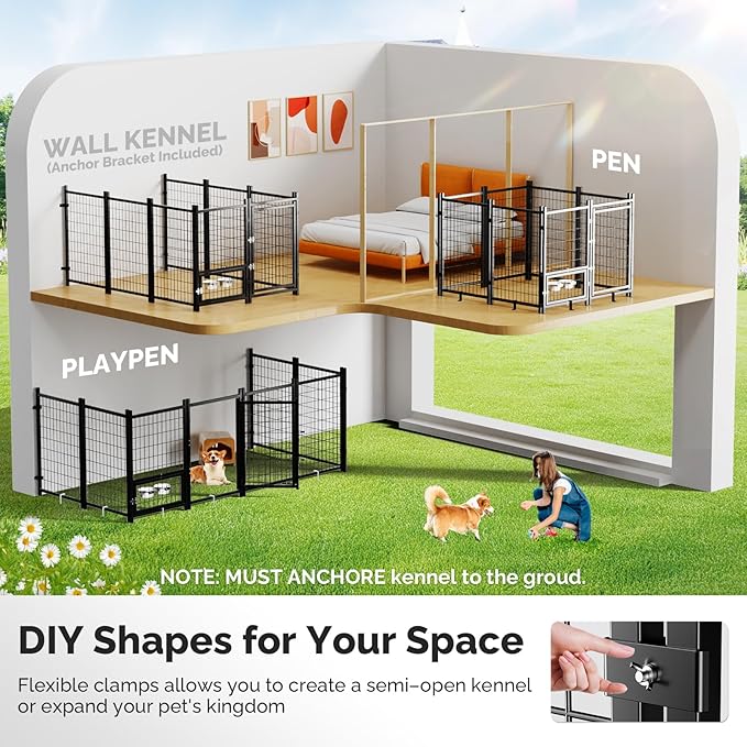 Sino Luban 2PCS Outdoor Dog Kennel Outside Run - Image 7