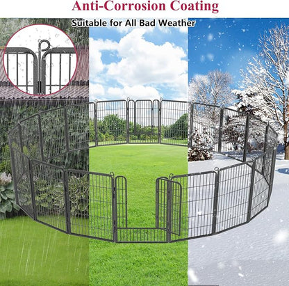 Dog Playpen, 32inch 20 Panels Outdoor Dog Fence Indoor Dog Pen Anti-Rust Pet - Image 3
