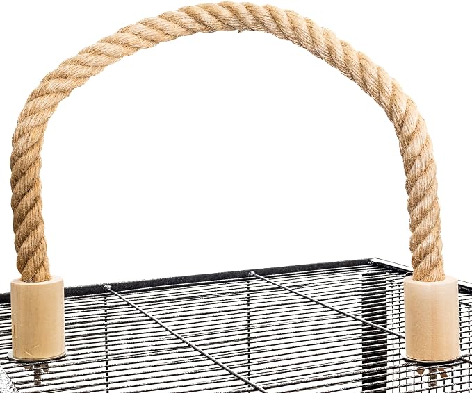 Bird Rope Perch for Parrots, Bendable Natural Jute Boing - Image 2